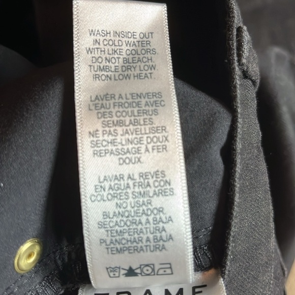 FRAME Le Sylvie Slender Straight Black Tonal Stripe Jeans - 27 - Picture 10 of 15